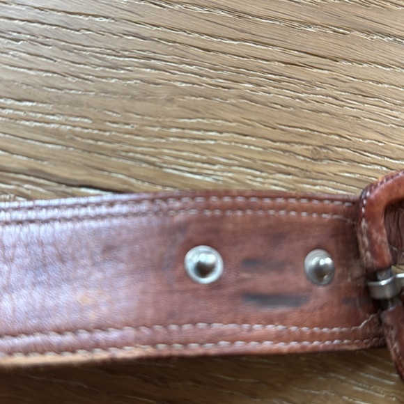 Vogt Hand Tooled Leather Belt 40 Brown Distressed Basketweave Cowboy Western - Picture 10 of 14